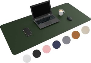 WURK [120 cm x 60 cm]  Schreibtischunterlage Kunstleder Inklusive Kabelclip - Mauspad - Große Schreibunterlage - Mauspad XXL - Rutchfeste Unterlagenmatte - Desk Mat (Grün)