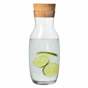 KROSNO Pure Wasserkaraffe mit Kork Deckel, 1000 ml