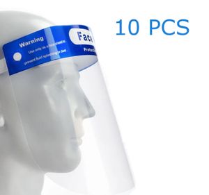 10Pcs Transparent Verstellbarer Vollgesichtsschutz Kunststoff Anti-Fog Anti-Spuck-Schutzmaske