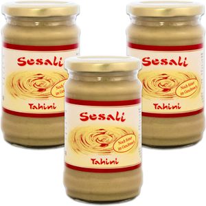 3er-Pack SESALI Tahini Weiße Sesampaste (3x 300g) | Tahin für Hummus, Salatsaucen und zum Kochen