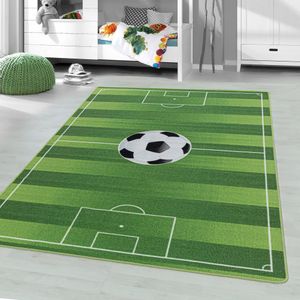 Teppich Fußball Kinderzimmer Spielteppich Spielmatte - Grün - 160x230 CM