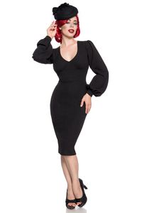 Belsira Damen Sommerkleid Partykleid Vintage Kleid Retro 50s 60s Rockabilly, Größe:2XL, Farbe:Schwarz