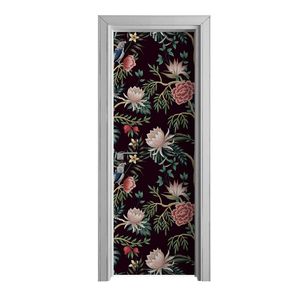 Tür Selbstklebende 70x210 cm Türfolie Türtapete Klebefolie - Gartenbaum Blume Vogel