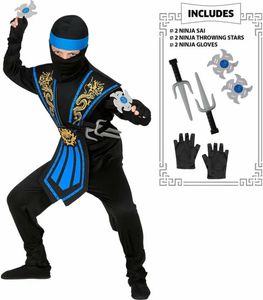 Kombat Ninja Kostüm für Kinder blau Kombat Ninja Kostüm für Kinder blau