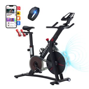 JASPORT Smart Indoor Speedbike S3, leise Heimtrainer, Magnetbremssystem, App mit Trainingskursen, Kinomap & Zwift kompatibel, inkl. Pulsgurt