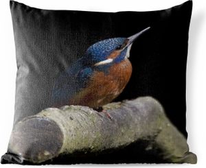 MuchoWow® Outdoor Kissen - Eisvogel - Federn - Vogel - 40x40 cm - Wetterfest - Lounge Kissen - Kopfkissen - Interieur - Polster mit Bild