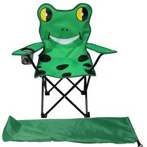 Kinder Campingsessel Anglersessel inkl. Getränkehalter und Tasche Motiv Frosch