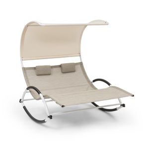 Blumfeldt Brentwood Double Rocker Schaukelliege - Duo Design für 2 Personen , ergonomisch geformte Liegefläche , Elegante Wellenform , Armlehnen mit Schaumstoff , Material: ComfortMesh