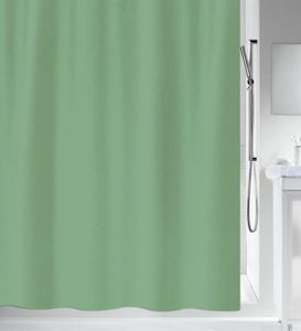 Spirella Anti-Schimmel Duschvorhang - Anti-Bakteriell, waschbar, wasserdicht - Polyester, „Primo “ 120x200cm Grün