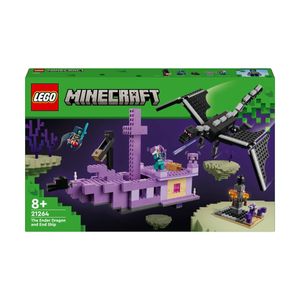 LEGO Minecraft Der Enderdrache und das Endschiff, Action-Spielzeug und Entdeckerset, Bauset zum Videospiel, Abenteuer-Spielset, Geschenk für Jungen und Mädchen ab 8 Jahren 21264