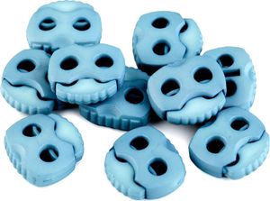 10 Kordelstopper mit zwei Löchern 20x20mm, Durchzug 5mm - 35 Farben