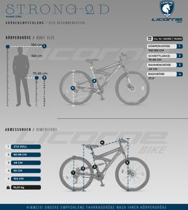 Licorne Bike Strong 2D Premium Mountainbike in 26, 27,5 und 29 Zoll - Fahrrad für Jungen, Mädchen, Damen und Herren - Scheibenbremse vorne und hinten - Shimano 21 Gang-Schaltung -