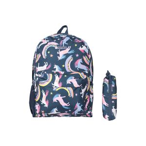 Mountain Warehouse - Rucksack "Bookworm", Einhorn und Regenbogen, 20L Set MW1090 (Einheitsgröße) (Dunkelblau)