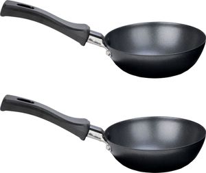 Syntrox Germany Universal Wok Grill Pfännchen Emailliert – Antihaft-Zubehör für Raclette & Crêpes-Maker, Ø12 cm, Robust & Vielseitig (2 Stück)