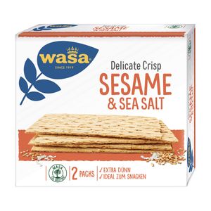 Wasa Delicate Crisp Cracker Sesam und Sea Salt Knäckebrot 190g
