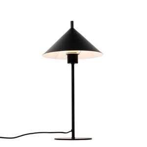 QAZQA - Design Tischleuchte I Tischlampe I Lampe I Leuchte schwarz - Triangolo I Wohnzimmer I Schlafzimmer - Stahl Rund - LED geeignet E27
