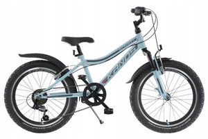 breluxx® 20 Zoll Kinder Mountainbike Junior Smart hellblau, inkl. Schutzbleche + Korb, 6 Gang Shimano