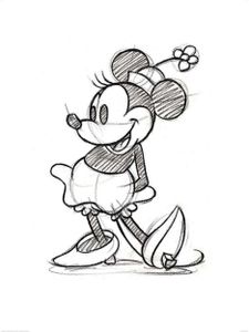Kunstdruck Minnie Mouse Sketched Single 60x80cm