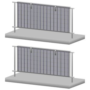 Zelsius Solarmodul Balkonhalterung Set für 2 Solarpanele, Set für senkrechte Solarpanelmontage