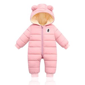 Baby Winter Overall mit Kapuze, Strampler Schneeanzug Jungen Mädchen Langarm Jumpsuit Warm Outfits Geschenk(Rosa,80cm)