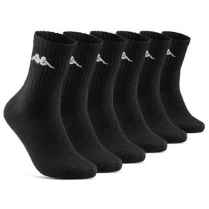 6 oder 12 Paar KAPPA Socken Herren Damen Sportsocken Tennissocken Arbeitssocken Baumwolle(6er 43-46 Schwarz)
