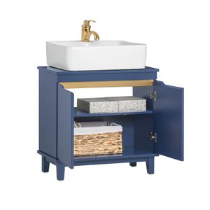 SoBuy BZR113-B Vanity Unit Koupelnová skříňka Umyvadlo Spodní skříňka Koupelnový nábytek Modrý