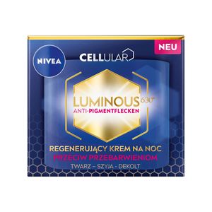 NIVEA Cellular Luminous630® Anti-Pigmentflecken Nachtcreme 50ml, Nachtcreme, Frauen, Gesicht, Anti-Mitesser, Feuchtigkeitsspendend, Gl