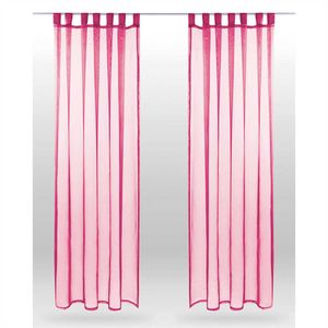 2er Pack Gardine Transparent Noella Schlaufen, Größe: 140 x 245cm (Pink)