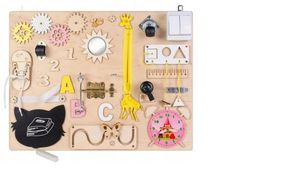 3toysm Mia Montessori Busy Board Activity Board aus Naturholz, Tiere, 50 cm 3toysm Mia Montessori Busy Board Activity Board aus Naturholz, Tiere, 50 cm