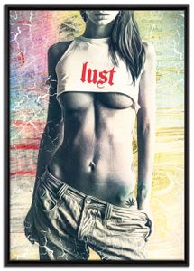 Lust Leinwand Leinwandbild 100x70 cm im Bilderahmen | Wandbild  | Schattenfugenrahmen | Kein Poster