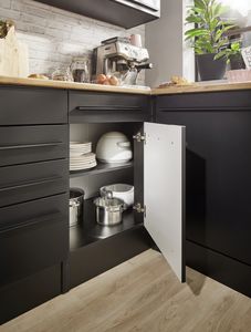 Eckschrank JAZZ Küchenschrank Ergänzung über Eck schwarz matt ca. 115 x 90 x 60 cm
