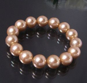 Armband Muschelkern Perlen Gold Perlenarmband A256
