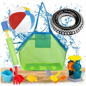 DYMEXSHOP | Sandspielzeuge - Strandspielzeug Set - Mega-Set - Bunt - Mit Tasche, Mühle und Wasserpistole