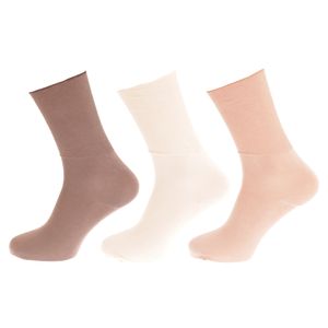 Universal Textiles Damen Wellness-Socken mit Bambusanteil, ideal für Diabetiker, 3 Paar W525 (37-42 EU) (Pfirsich/Creme/Hellbraun)