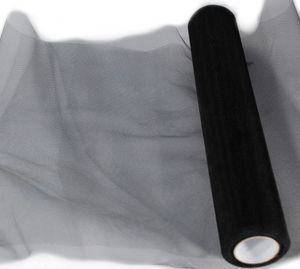 Tüll in schwarz 35 cm x 20 m Tüllstoff - Tischläufer - Tischdeko
