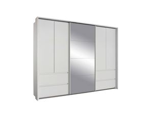 Dreh-/Schwebetürenschrank weiß 5 Türen B 278 cm Jugendzimmer Schlafzimmer Drehtürenschrank Wäscheschrank Spiegelschrank