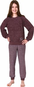 Toller Mädchen Frottee Pyjama Schlafanzug langarm mit Bündchen & Applikation 29140113572 ; beere , 164