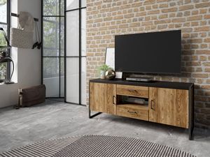 Lowboard "Tarabo" TV-Kommode 154cm appenzeller fichte schwarz Industrial-Design