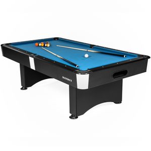 BuckShot Billardtisch 8ft Manhattan - 244x132x80 cm - 8 Fuß Pool Billard - Kugelrücklauf - Tischbillard mit Zubehör - Billard Tische 130kg…