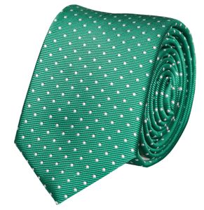 Fabio Farini - Krawatte - verschiedene Herren Schlips - Krawatten mit Punkten in 6cm Breite Schmal (6cm), Grün (Weiß)
