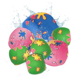Wasserbälle 7er Set in drei Größen - Wasserbomben Bälle Set Splash - Wiederverwendbare Wasserballons Bomben - Ball für Kinder - Schwamm Ball Plüschbälle Wasser