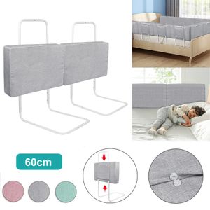 YARDIN Detská postieľka Rail Bed Guard 2X60cm 5-Hole Height Adjustable, Fall Out Baby Cot Rail Bed Guard for Family Bed and Cot, Grey