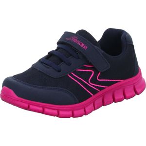 Sneakers Mädchen-Sneaker-Slipper-Klettschuh Navy-Blau-Pink, Farbe:blau, EU Größe:34