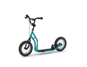 Yedoo One Kinder Roller Scooter Tretroller - für Kinder ab 5 Jahren, mit Luftreifen 12/12, Reflexelementen und verstellbarem Lenker Blau