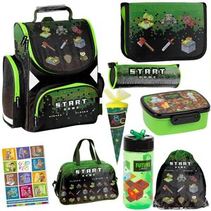 Brašňa Minecraft Game Pixel ergonomická školská brašňa puzdro na ceruzky taška na cukor taška do telocvične športová taška box na obed fľaša na vodu cvičebnica pre základnú školu sada 9 Brašňa Minecraft Game Pixel ergonomická školská brašňa puzdro na ceruzky taška na cukor taška do telocvične športová taška box na obed fľaša na vodu cvičebnica pre základnú školu sada 9