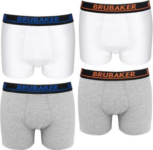 Pánské retro boxerky Brubaker - 4 balení retro trenýrek - Hipster boxerky s elastickým pasem Pohodlné a prodyšné bez rozkroku - pánské spodní prádlo z bavlny a lycry®