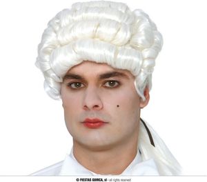 Marquis Historische Barock Rokoko Perücke Mit Eleganten Locken Für Karneval Fasching Kostümfest Authentischer Look Edle Ausstattung, Farbe: Weiß