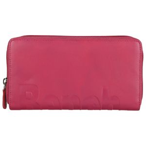 Bench Große XXL Damen Leder Geldbörse Portemonnaie Brieftasche Clutch mit RFID Schutz umlaufender Reißverschlus Pink