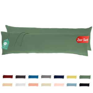 Jersey Kissenbezug 2er Set 40x145 cm 100% Baumwolle Lichtgrn