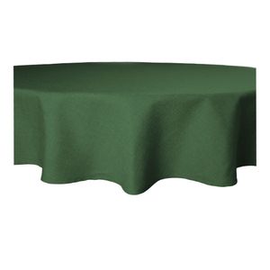 Tischdecke rund 180 cm dunkelgrün Leinenoptik Lotuseffekt Tischwäsche Wasserabweisend
